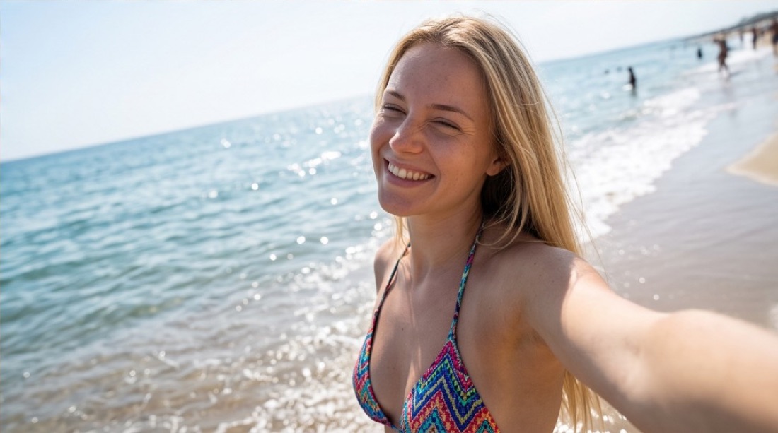 A selfie on the beach